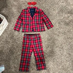 Janie and jack plaid Christmas suit